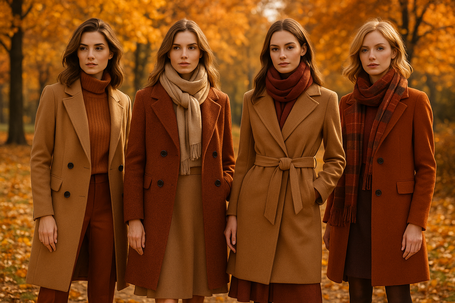 Het moet een afbeelding zijn gericht op fashion. Denk aan moddelen in een herfst omgeving
